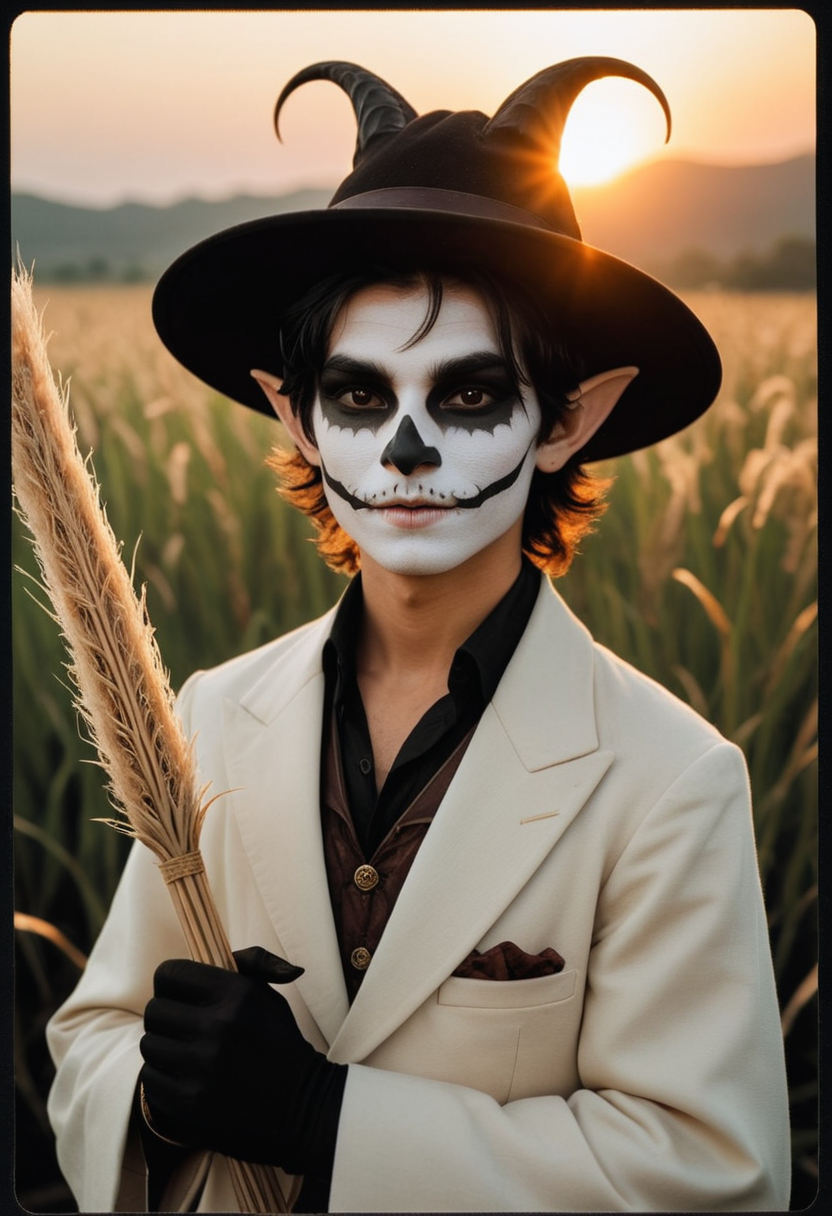 00456-1642572627-breathtaking photograph, Cream grass, Extreme Guatemalan (Male [Necromancer_Pixie_4]_1.3) with a Bat, he has Tangible eyebrows a.png